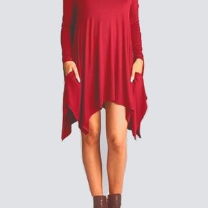 Women's 2XL Red Floral Tunic Dress